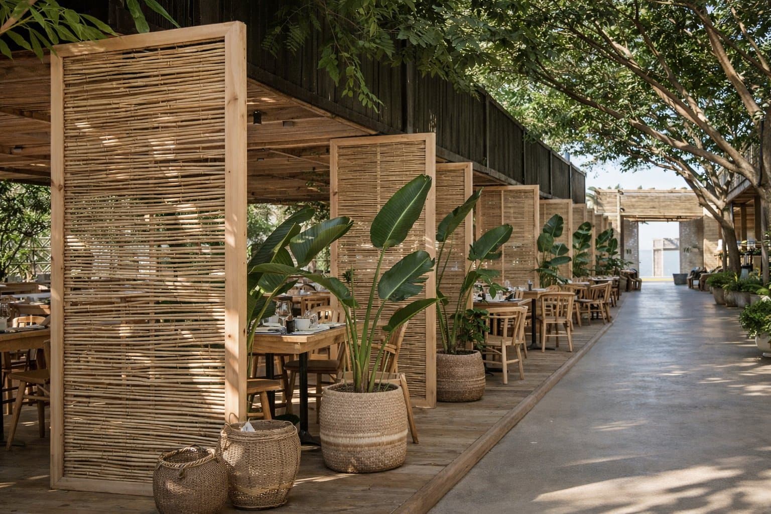 Panneaux occultants pour un restaurant